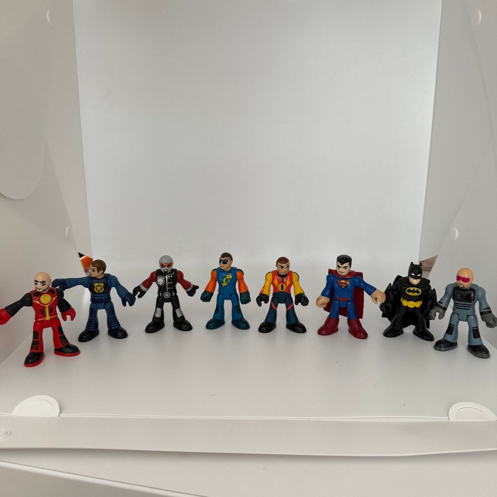 Fisher Price Imaginext DC Super Friends Batman Superman Action Figure Lot of 8
